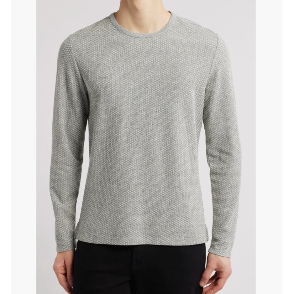 Robert Barakett Men's Vandura Textured Cotton Blend Knit Crewneck Sweatshirt L